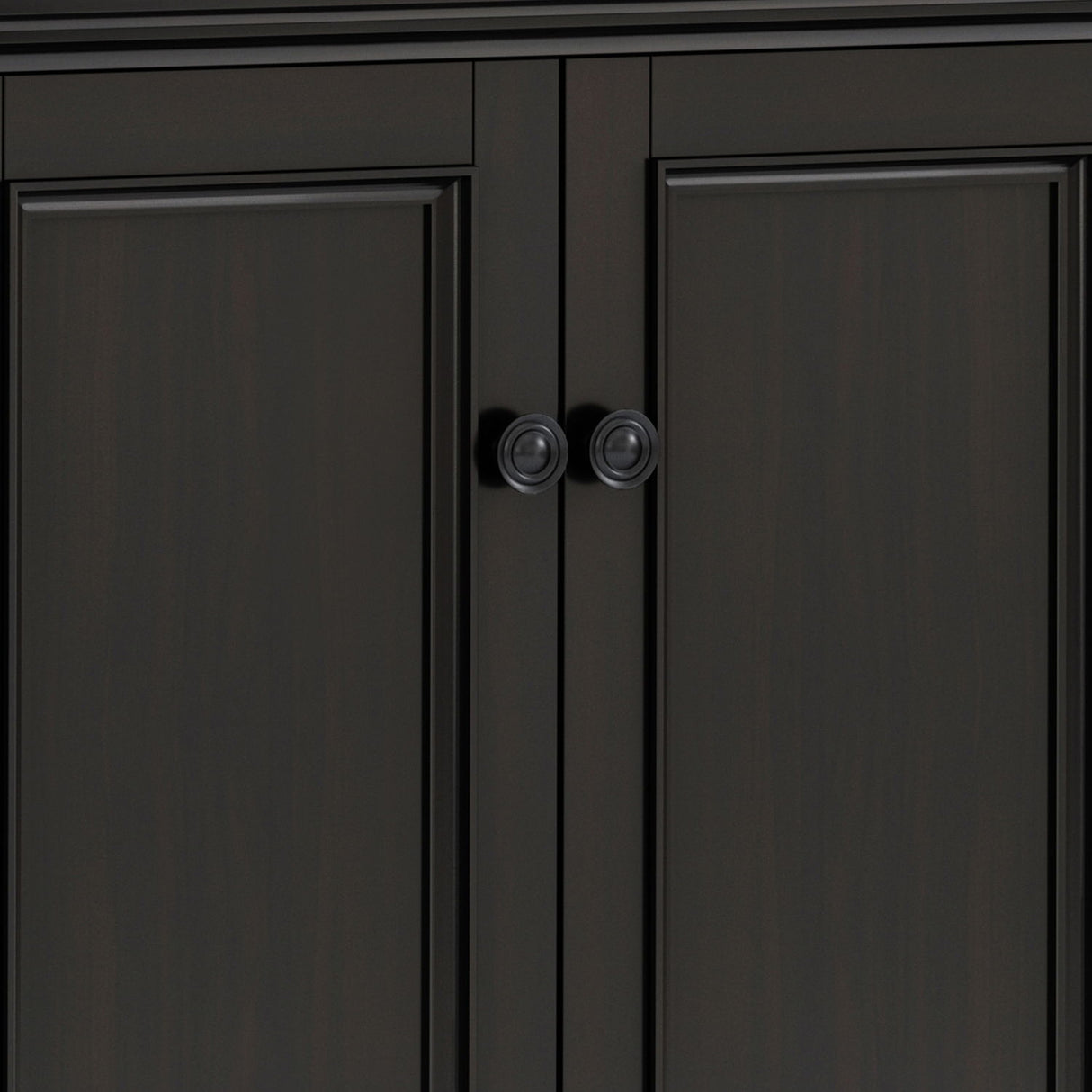 Amherst - Wide 4 Door Storage Cabinet - Hickory Brown by Simpli-Home | Bel Furniture