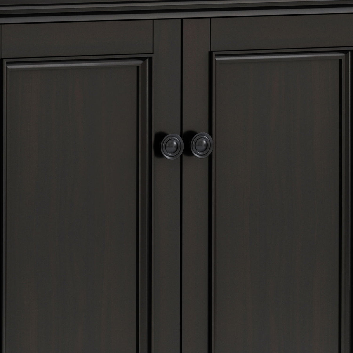 Amherst - Wide 4 Door Storage Cabinet - Hickory Brown