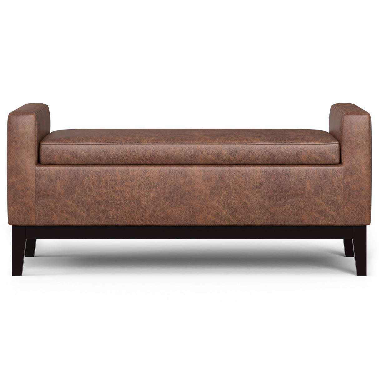 Amber - Rectangular Storage Ottoman - Brown by Simpli-Home | Bel Furniture