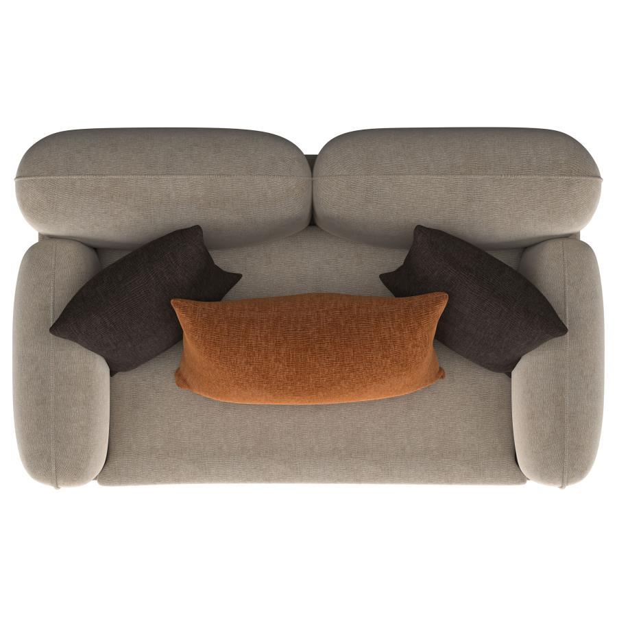 Jade - Chenille Upholstered Modern Track Arm Loveseat