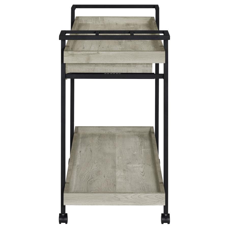 Ventura - 1-Drawer Engineered Wood Bar Cart - Gray Driftwood by Coaster Fine Furniture | Bel Furniture