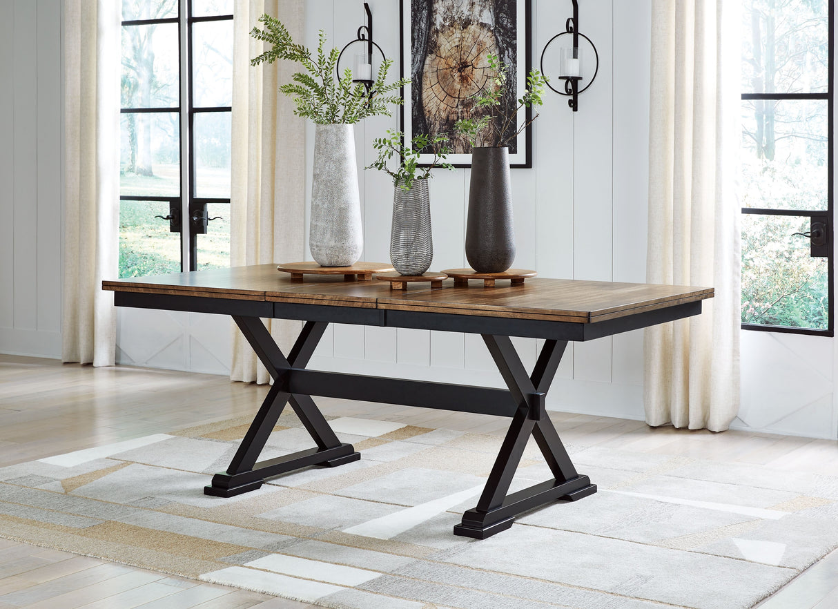 Wildenauer - Brown / Black - Rectangular Dining Extension Table by Signature Design by Ashley® | Bel Furniture