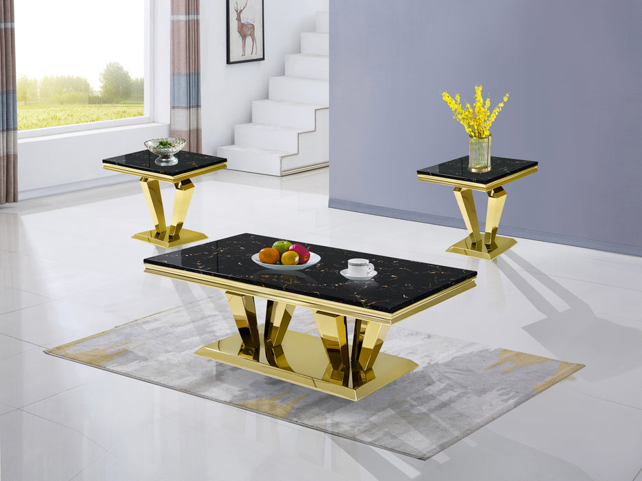 3 Piece Coffee Table Set - Marble