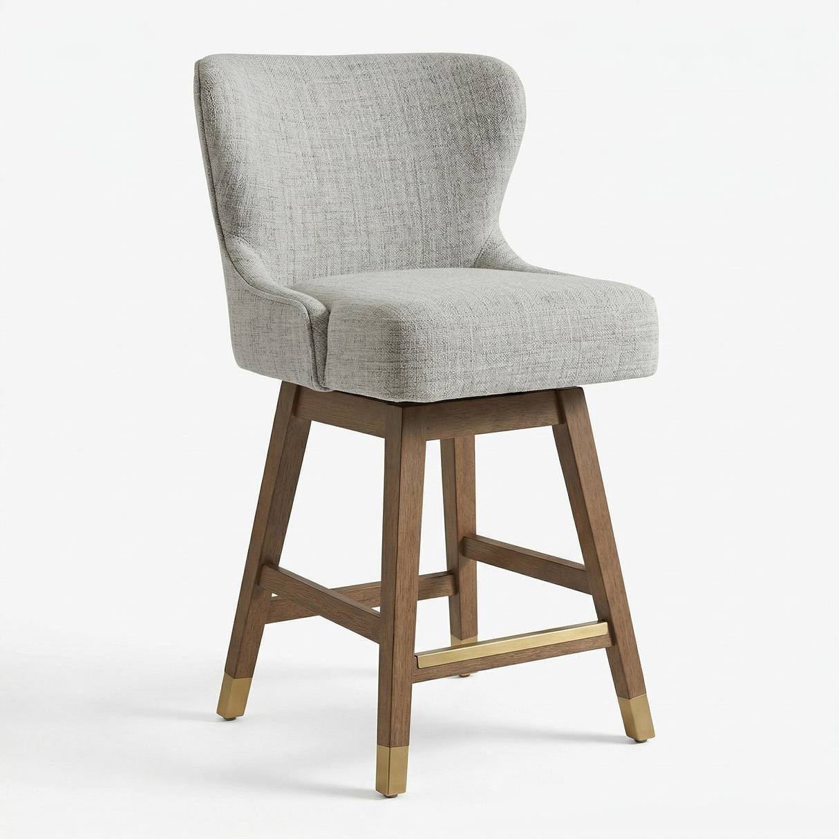 Sienna Light Gray Upholstered Swivel Counter Height Stool