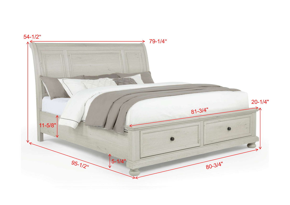Claribelle King / Queen Storage Bed White