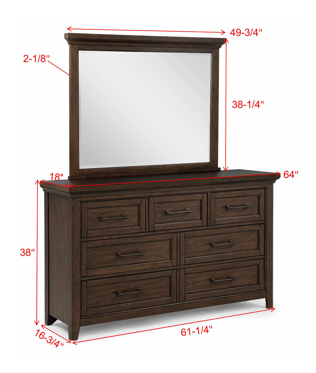 Beckett Dresser Mirror-Brown