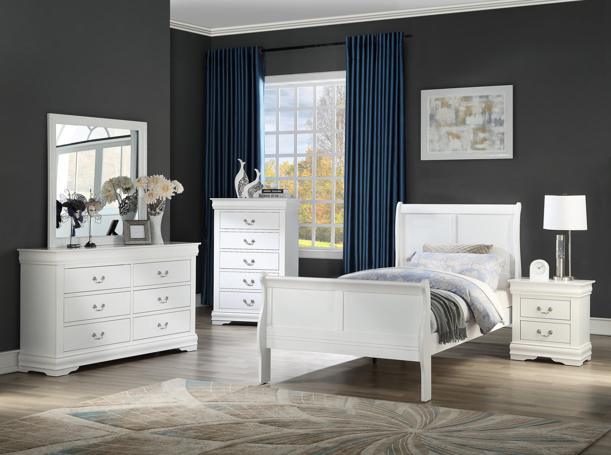 Louis Philip Bed White