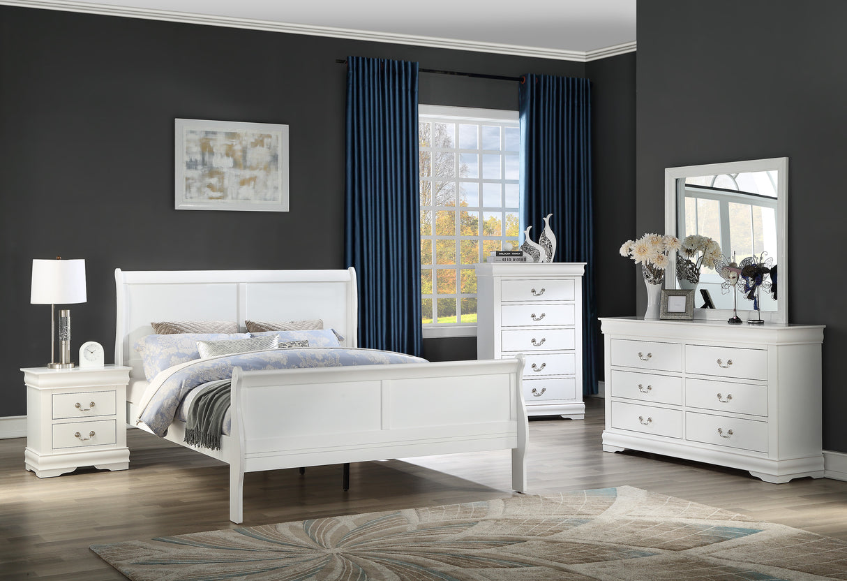 Louis Philip Bed White