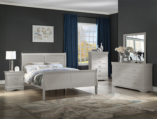 Louis Philip Bed Greige