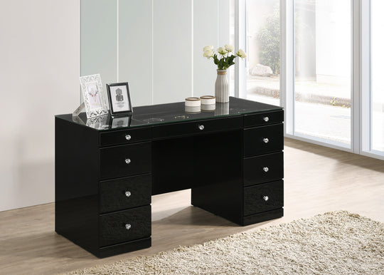 Avery - Vanity Desk With Glass Top