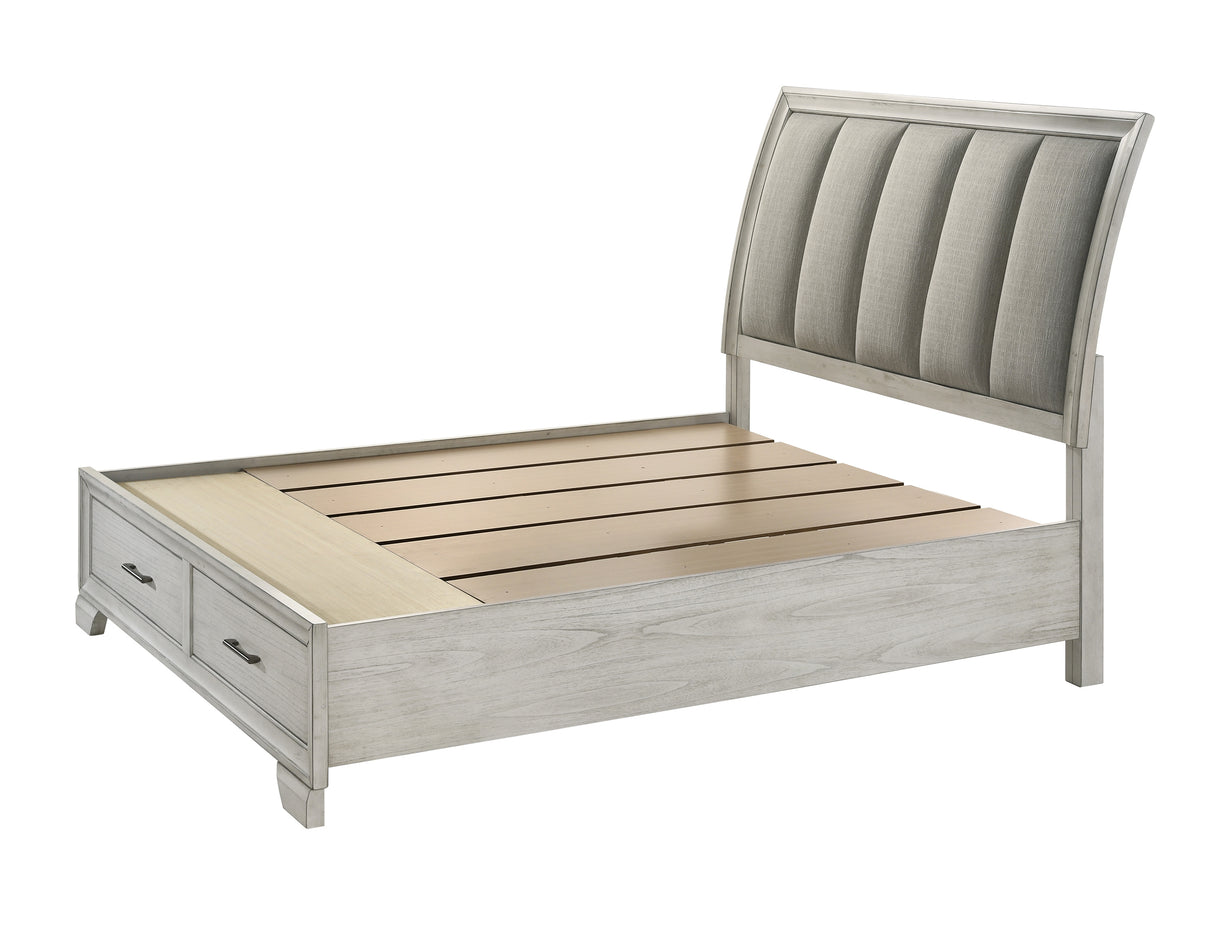 Jaymes Storage Bed White Mist