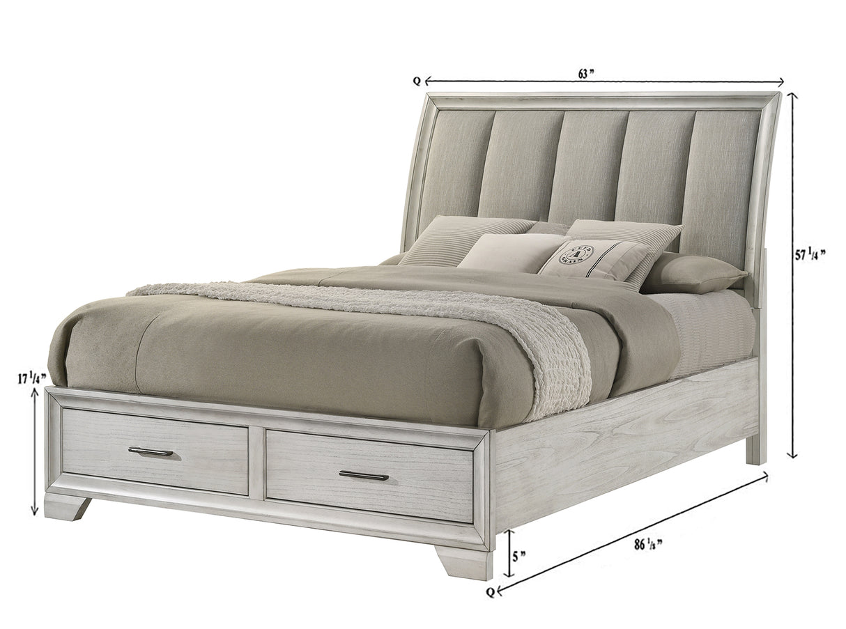 Jaymes Storage Bed White Mist