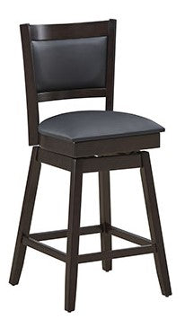 24" Swivel Counter Stool with Padded Back in Espresso