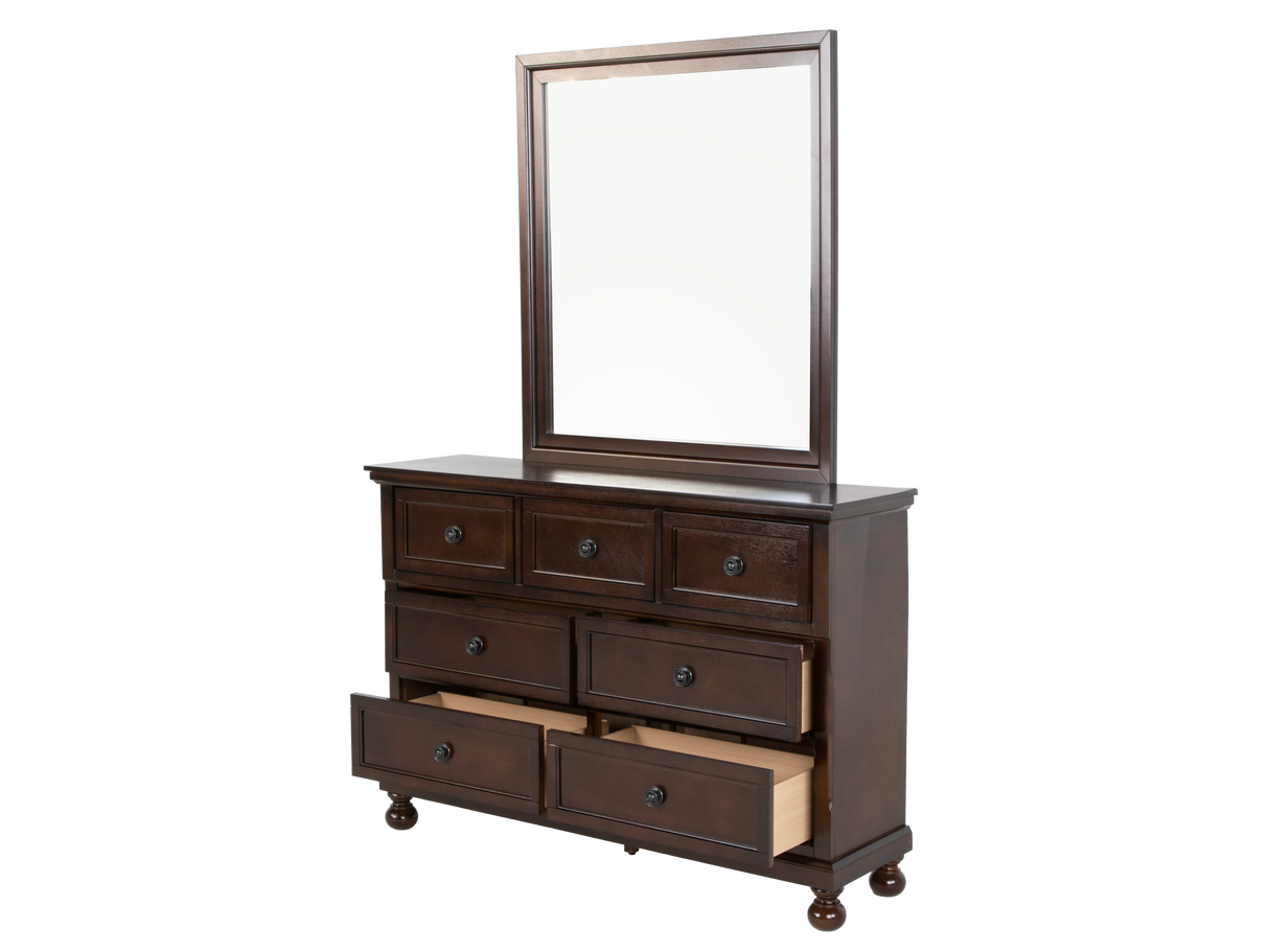 Transitional Espresso 6-Piece Queen Storage Bedroom Set (Bed, Dresser, Mirror, Chest & Nightstand)