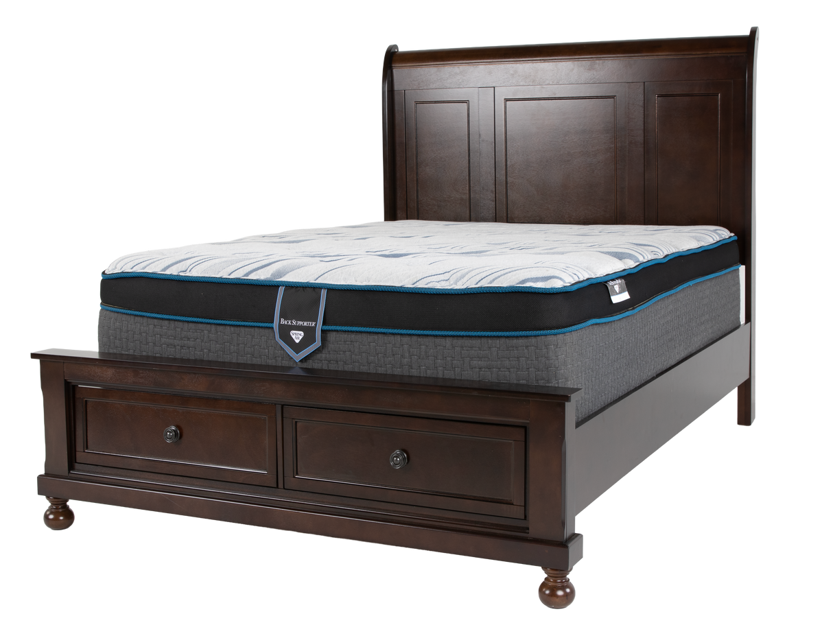 Transitional Espresso 6-Piece Queen Storage Bedroom Set (Bed, Dresser, Mirror, Chest & Nightstand)