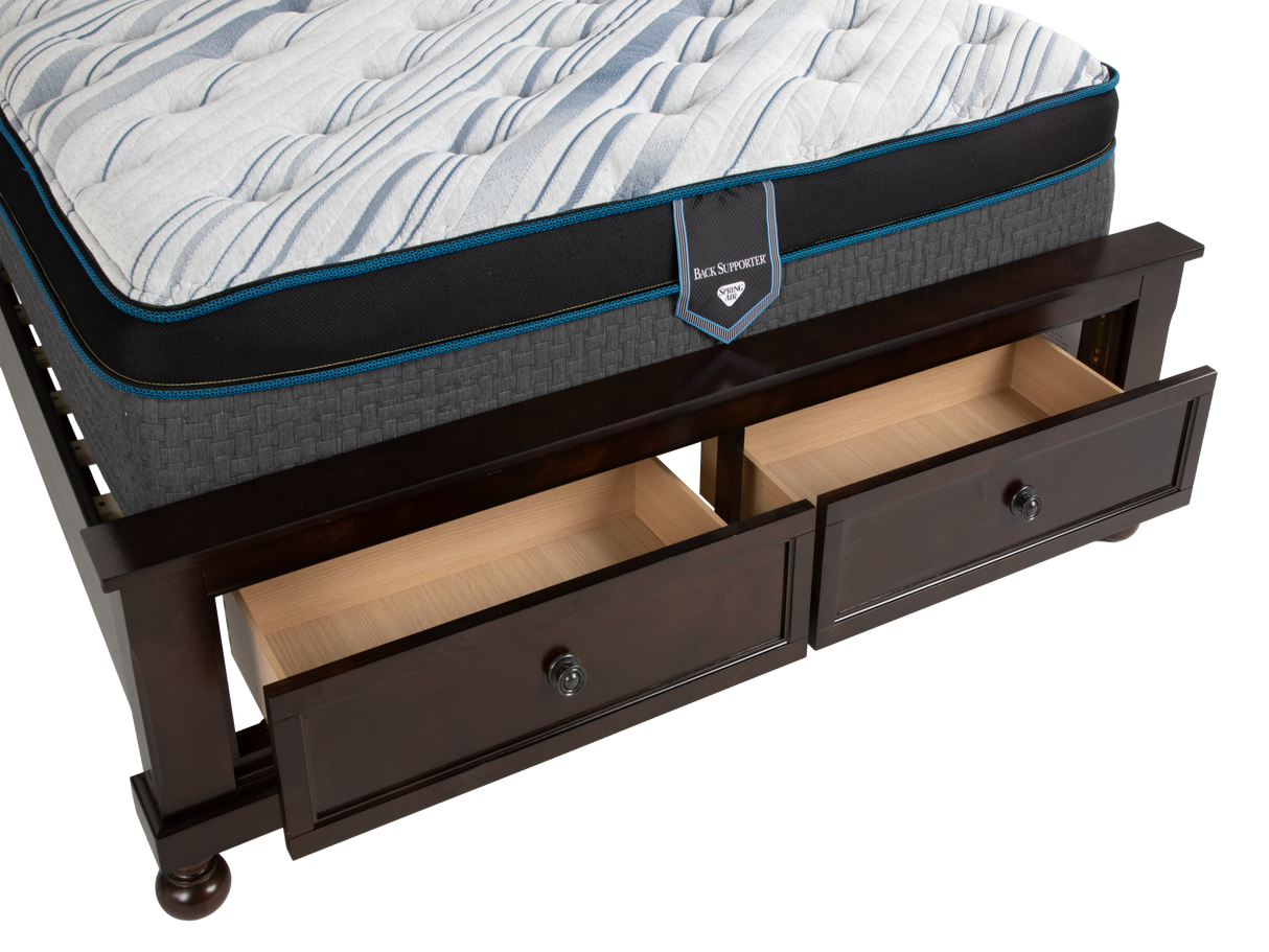 Transitional Espresso 6-Piece Queen Storage Bedroom Set (Bed, Dresser, Mirror, Chest & Nightstand)