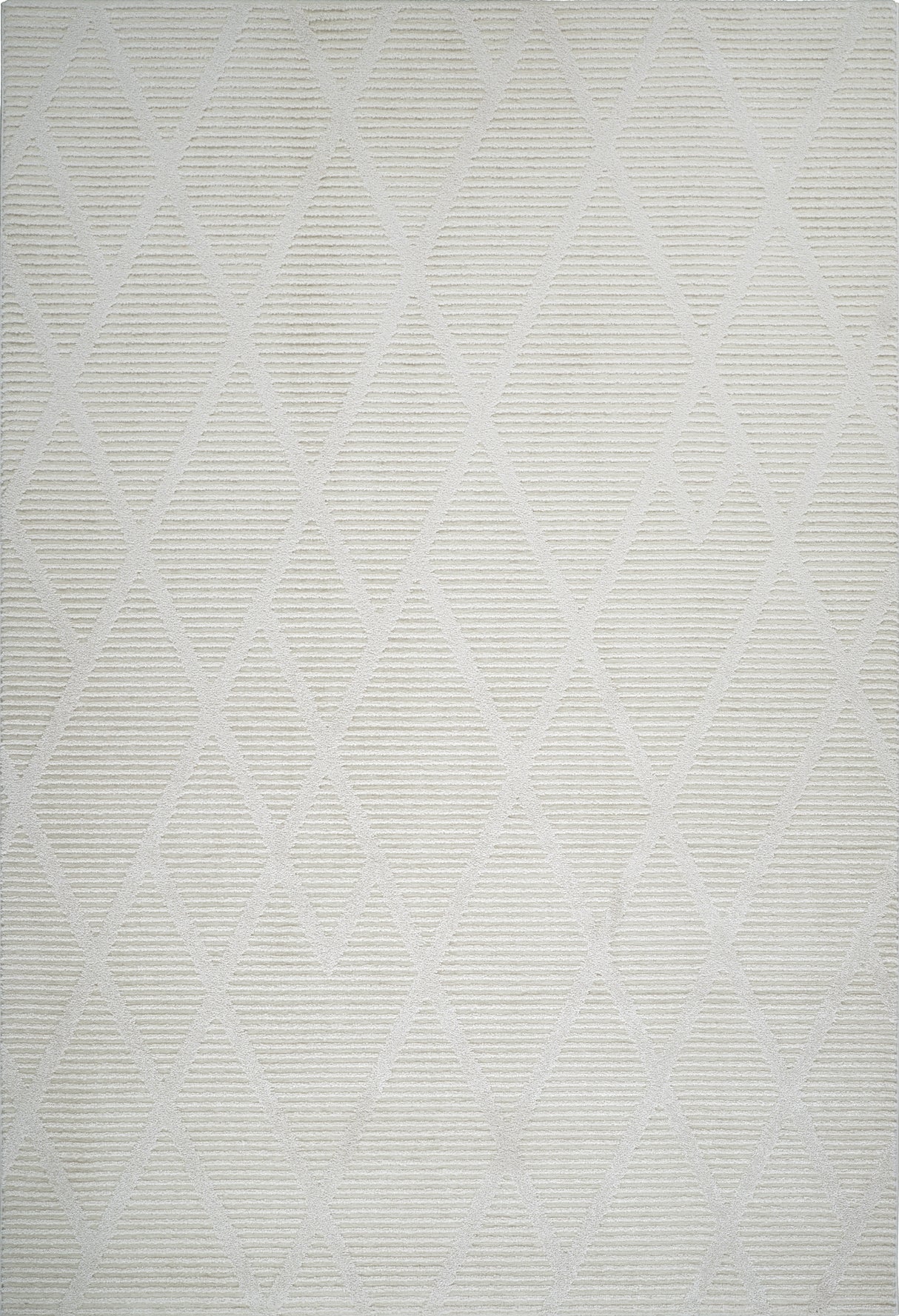 .Luxe Cream Diamond-Textured Area Rug 6'6" x 9'