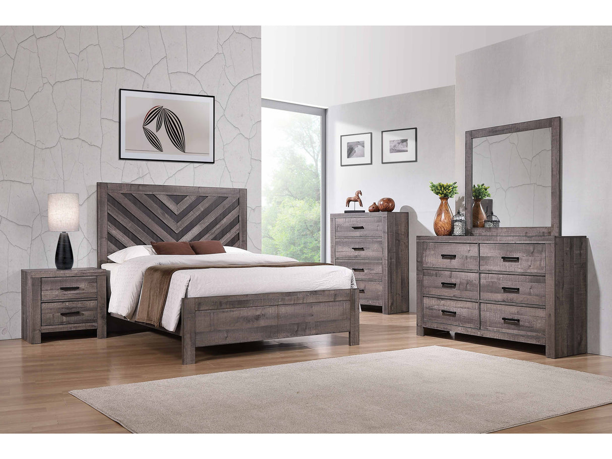 6 Piece Modern Gray Bedroom Set - King by Mollai Collections | Bel Furniture
