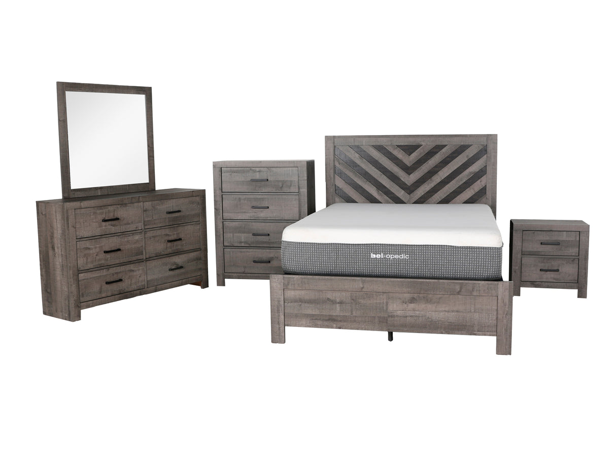6 Piece Modern Gray Bedroom Set - King by Mollai Collections | Bel Furniture