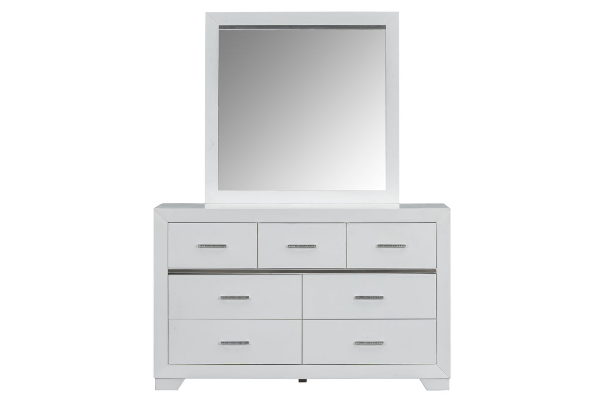 6 Piece Modern White Canopy Bedroom Set by Mollai Collections | Bel Furniture