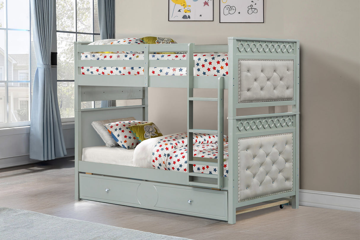 Twin over Twin Bunk bed with Trundle by Mollai Collections | Bel Furniture