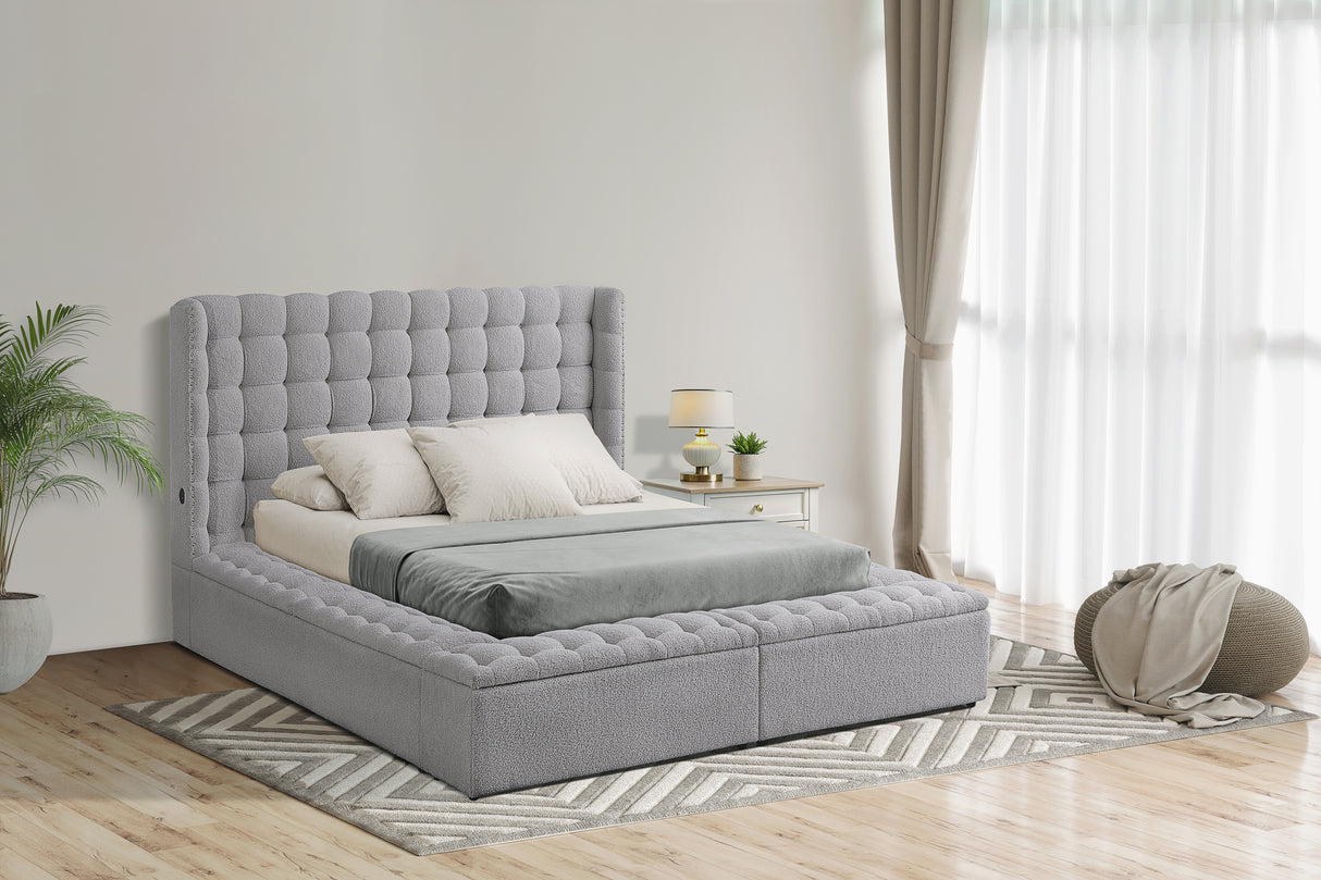 3 Piece Upholstered Storage Bed by Mollai Collections | Bel Furniture