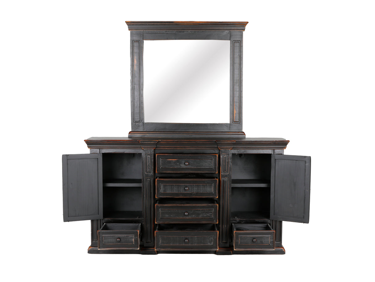 6 Piece Distressed Black King Bedroom Set - Aspen collection by Mollai Collections | Bel Furniture