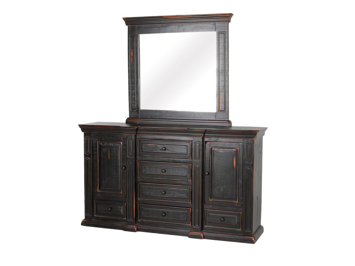 6 Piece Distressed Black King Bedroom Set - Aspen collection by Mollai Collections | Bel Furniture