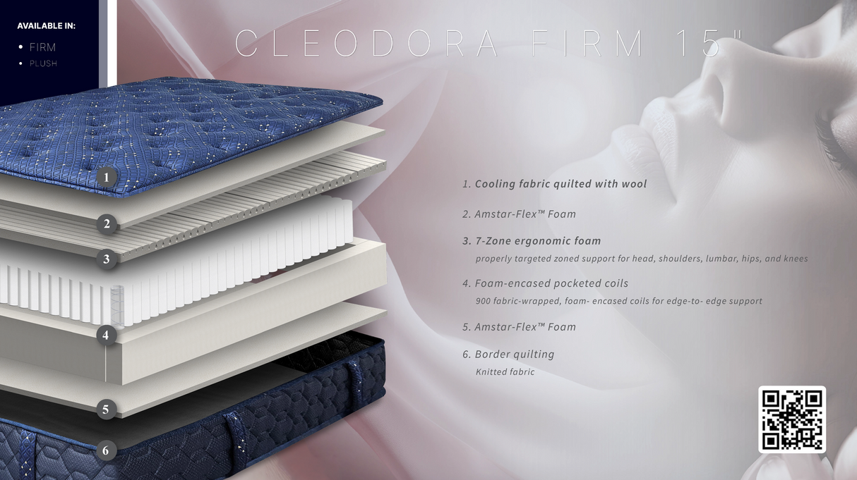 Bel-Opedic Cleodora 15" Firm Cooling Hybrid Mattress