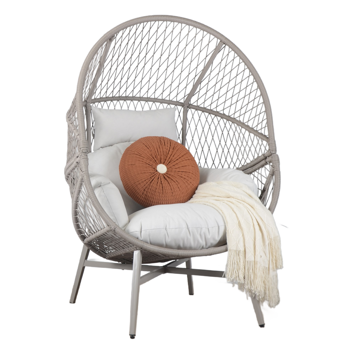 Modern Wicker Egg Chair with Cushion by Mollai Collections | Bel Furniture