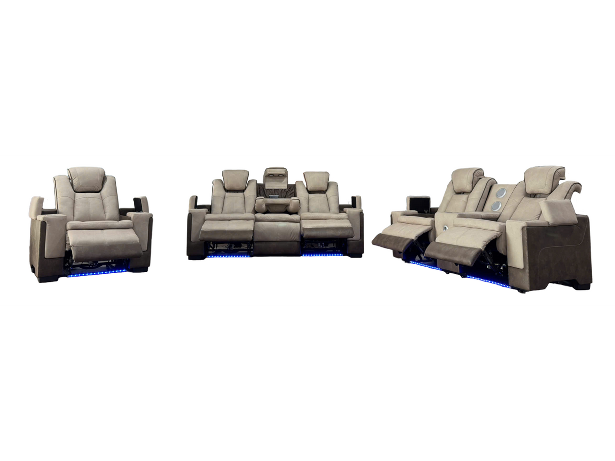 3 Piece Power Reclining Living Room Set by Sara Collections | Bel Furniture
