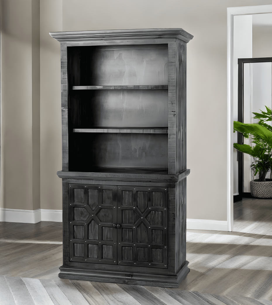 CATALINA BLACK SOLID WOOD BOOKCASE