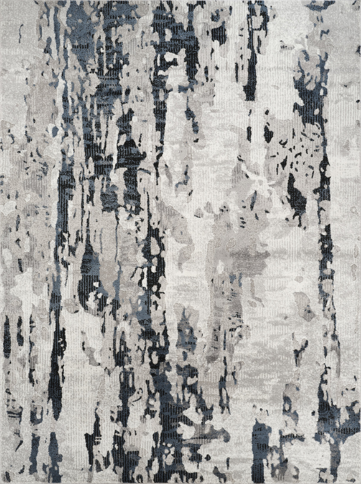 .Velvet Blue & Gray Abstract Area Rug 6'6" x 9'0"