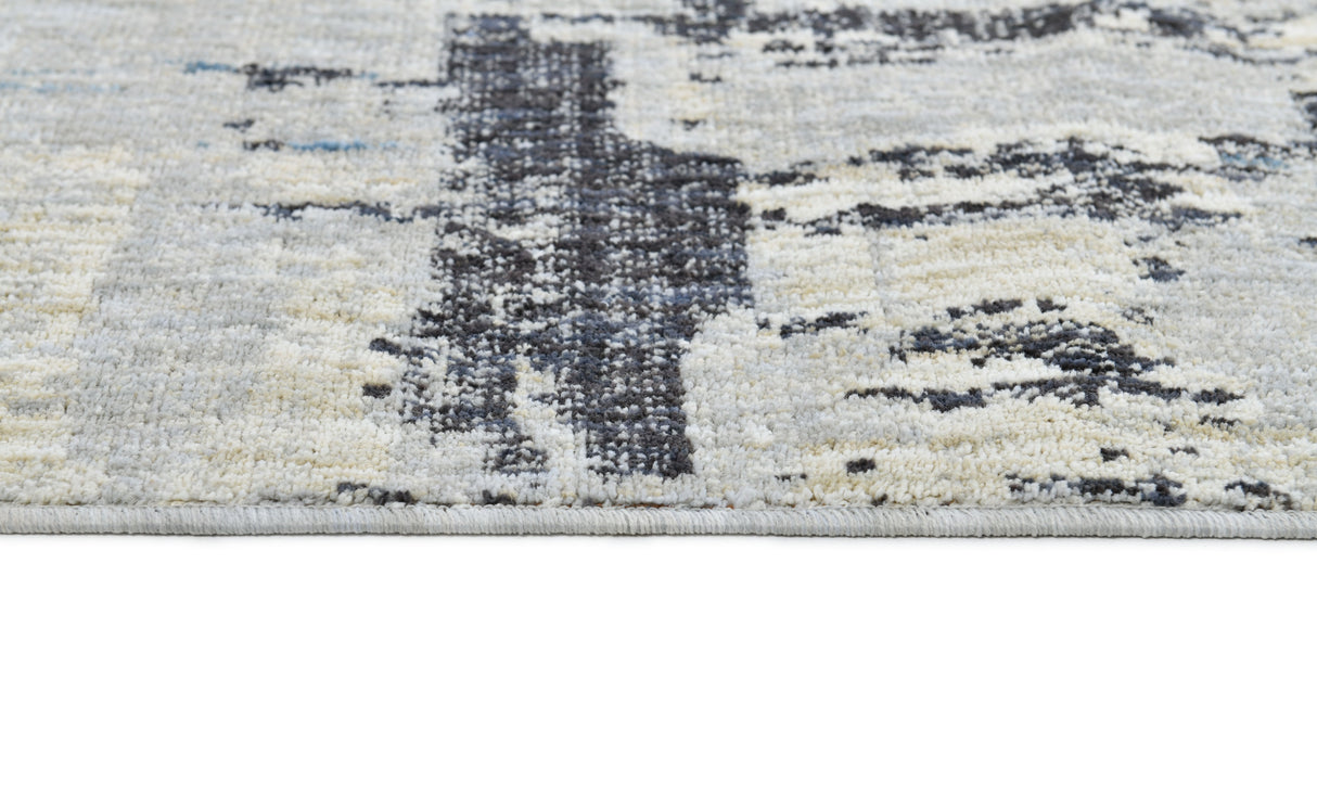 .Colorado Abstract Area Rug – Silver, Blue & Beige 6'6" x 9'0"