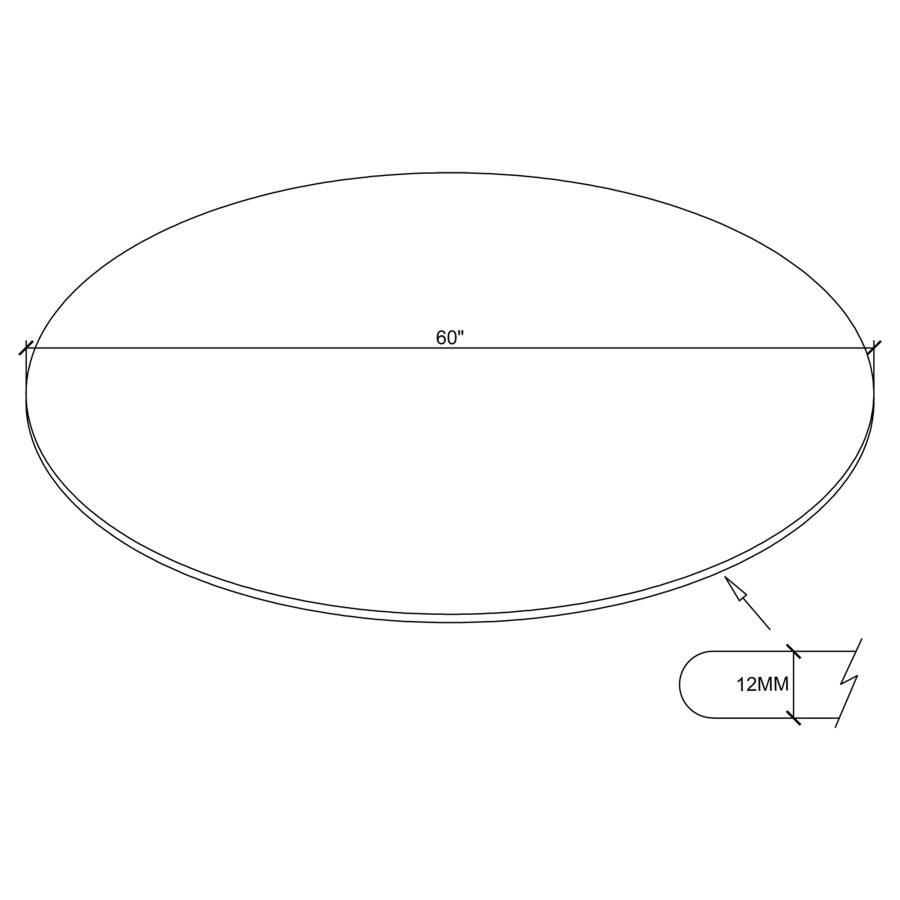 8mm Round Clear Tempered Glass Top