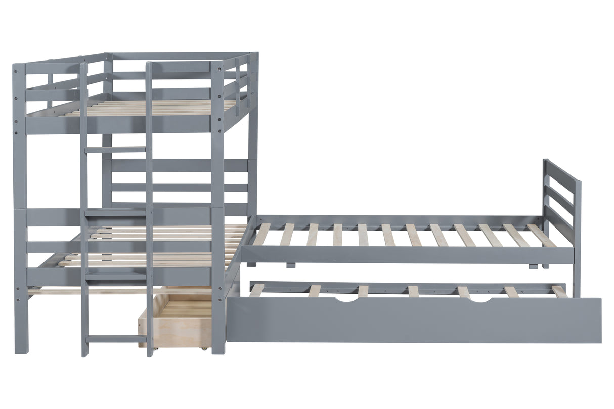 Triple Bunkbed With Trundle And Drawers (Twin Size) by Mollai Collections | Bel Furniture