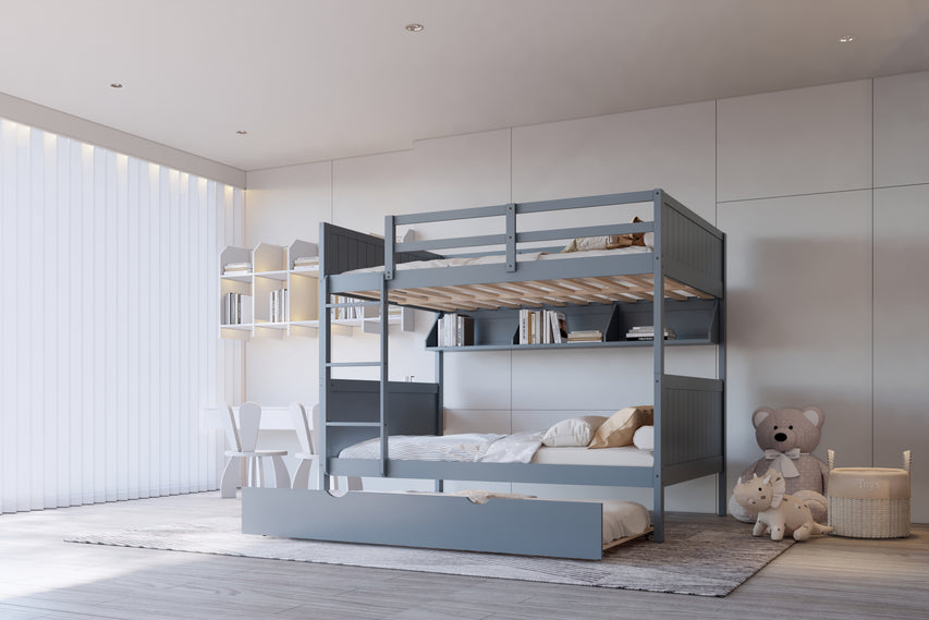 Full over Full bunk bed with trundle