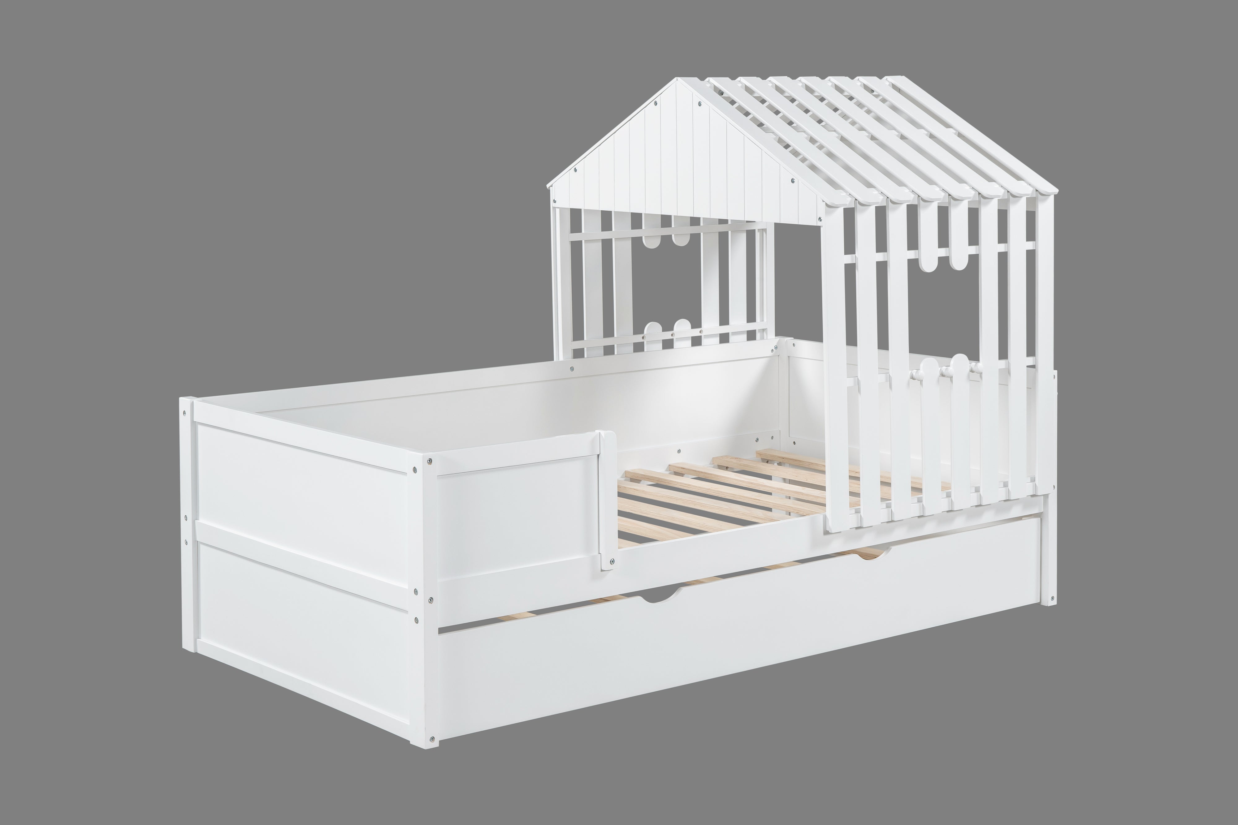 Twin Low Loft Bed with Trundle