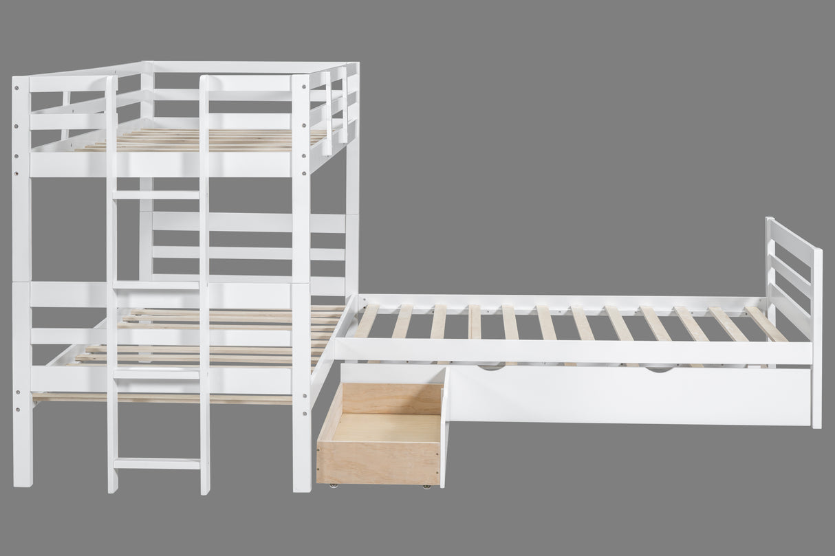 Triple Bunkbed With Trundle And Drawers (Twin Size) by Mollai Collections | Bel Furniture