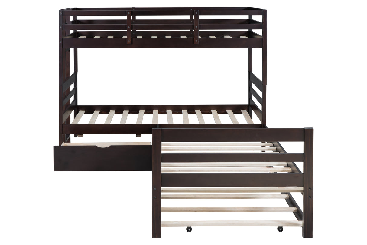 Triple Twin-size Bunkbed With Trundle And Drawers by Mollai Collections | Bel Furniture