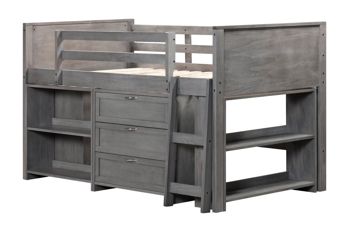 5 Piece Twin Low Loft Storage Bed Set by Mollai Collections | Bel Furniture