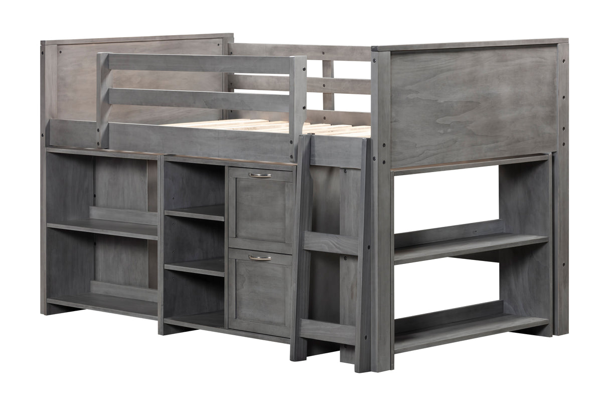 5 Piece Twin Low Loft Storage Bed Set by Mollai Collections | Bel Furniture