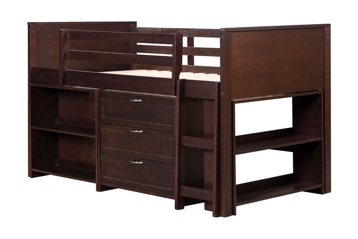 5 PIECE TWIN LOW LOFT STORAGE BED SET by Mollai Collections | Bel Furniture