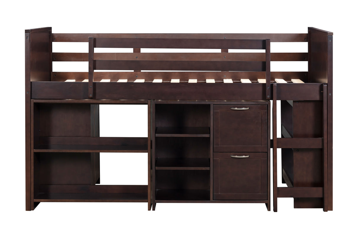 5 PIECE TWIN LOW LOFT STORAGE BED SET by Mollai Collections | Bel Furniture