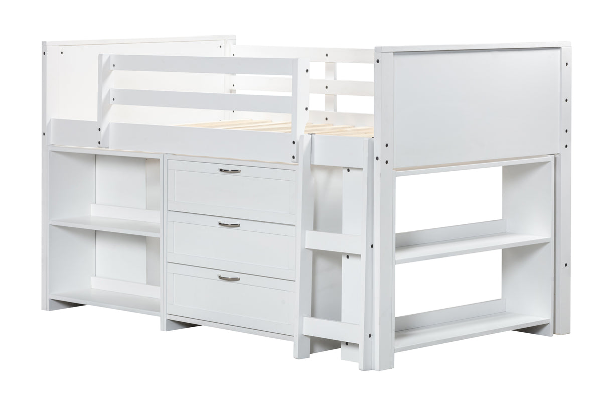 5-Piece Twin Size Low Loft Storage Bed Set by Mollai Collections | Bel Furniture