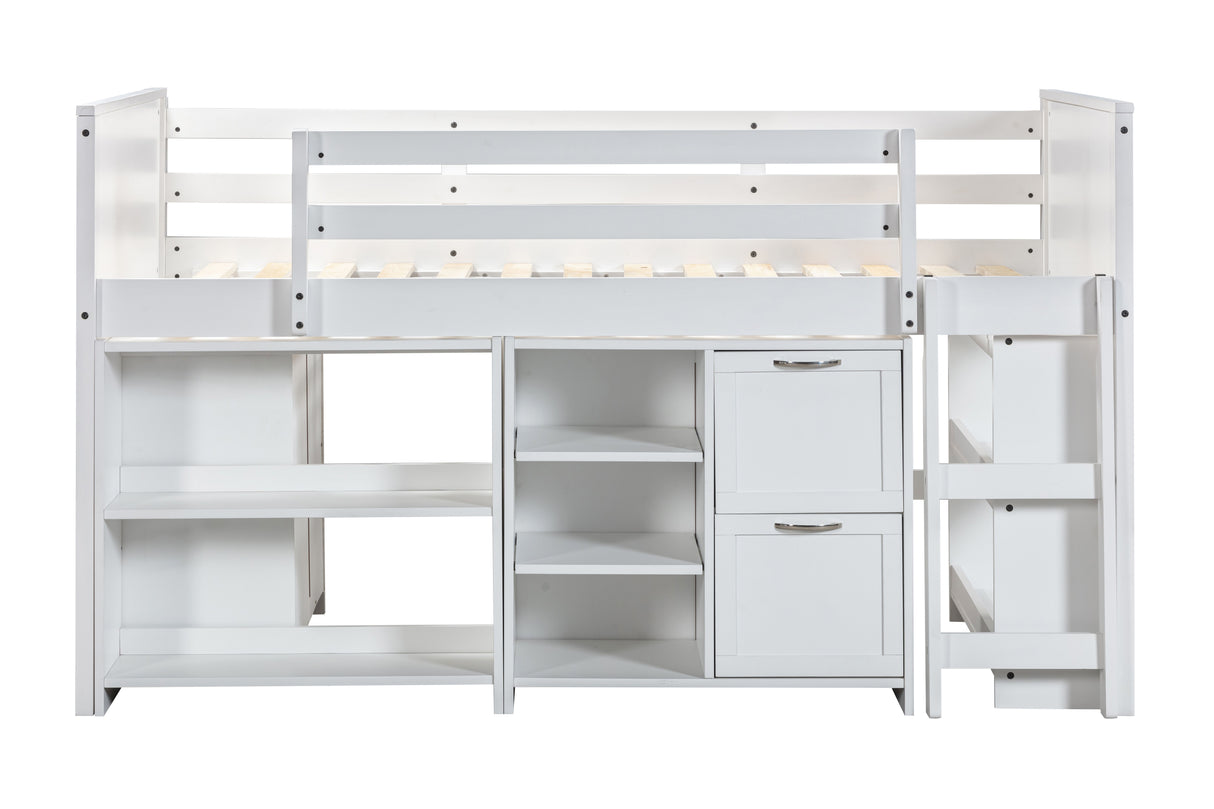 5-Piece Twin Size Low Loft Storage Bed Set by Mollai Collections | Bel Furniture