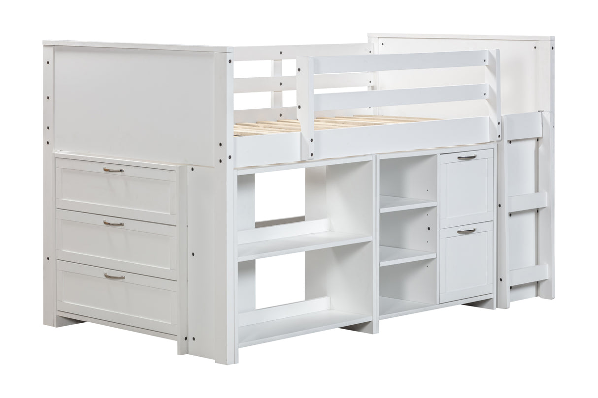 5-Piece Twin Size Low Loft Storage Bed Set by Mollai Collections | Bel Furniture