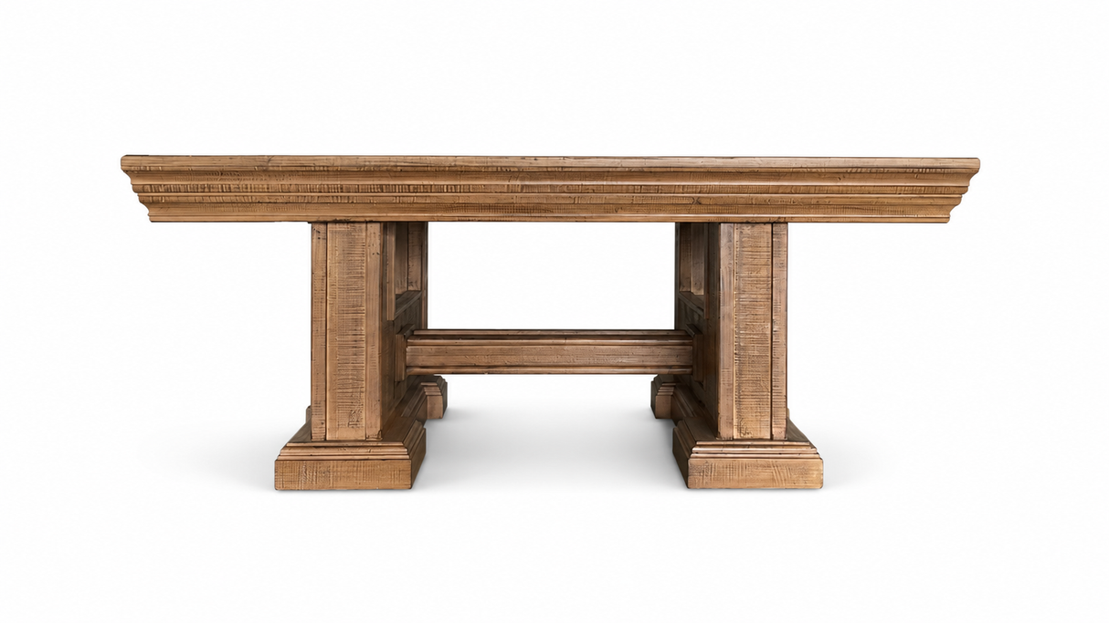 Rustic Brown Farmhouse 3-Piece Coffee Table Set with Pedestal Design