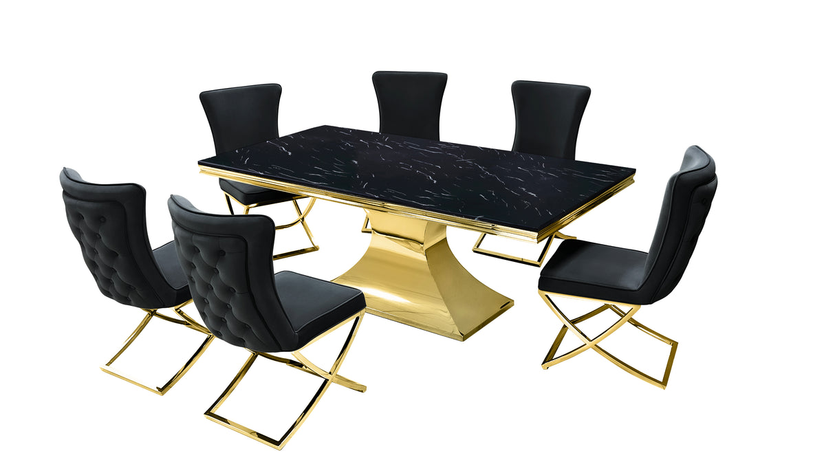 7 Piece Dining Room Set by Mollai Collections | Bel Furniture