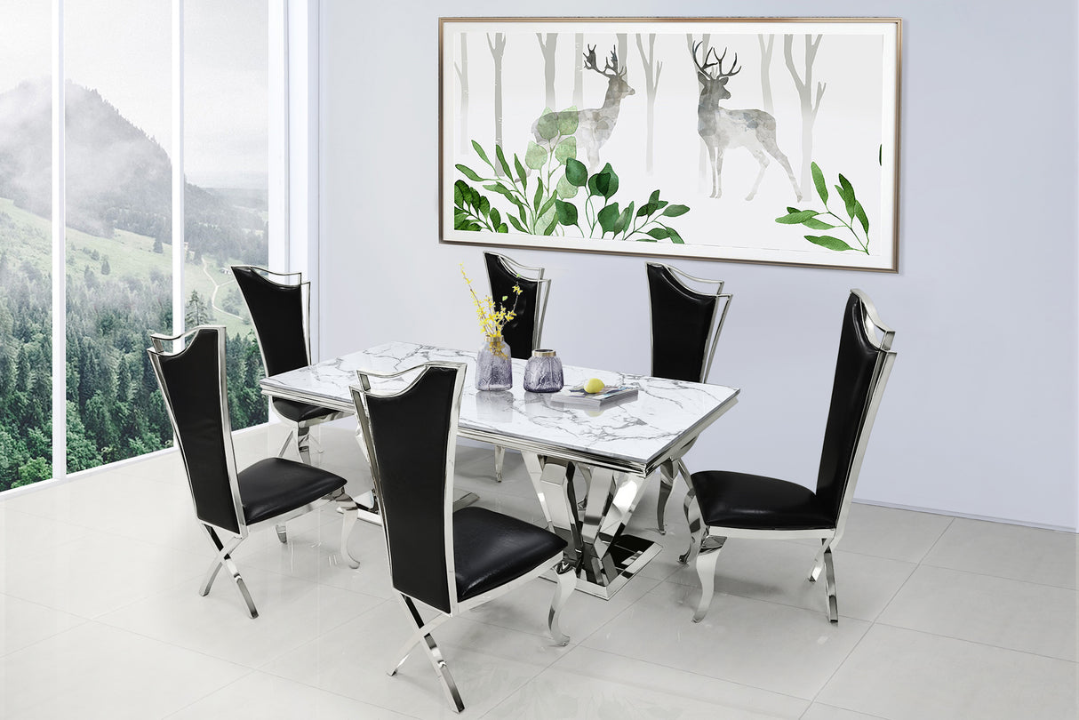 7 Piece Modern Dining Room Set by Mollai Collections | Bel Furniture